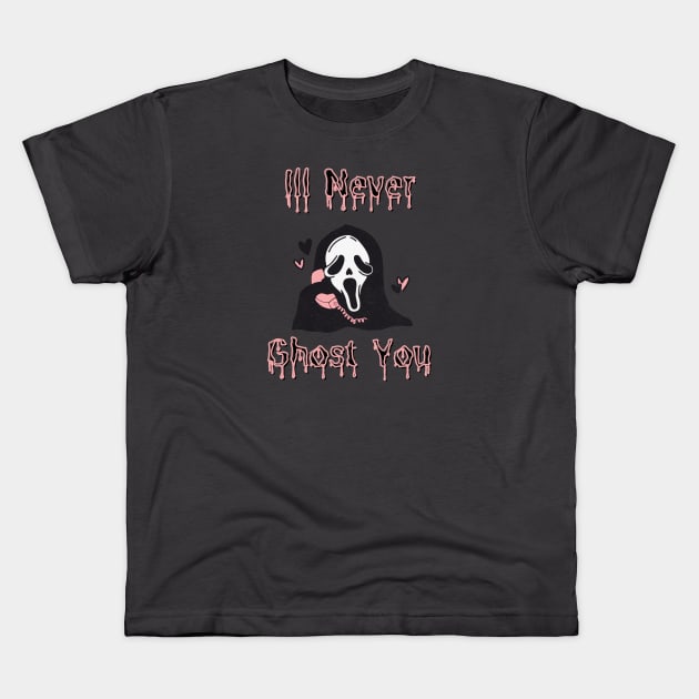 Ghost Face Valentine Kids T-Shirt by LylaLace Studio